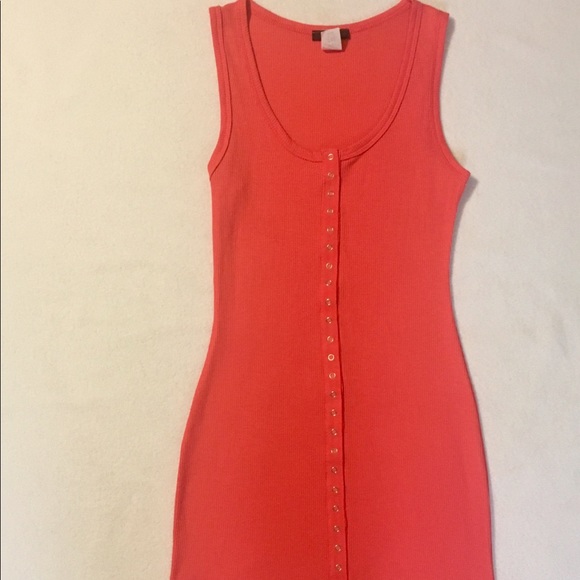 Sexy Coral Red Sleeveless Mini Dress NEW - Picture 4 of 8